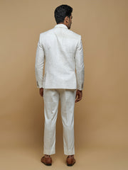 Men’s Embroidered Shawl Collar Suit Set