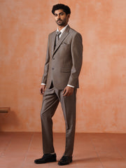Men’s Textured Peak Collar Suit Set