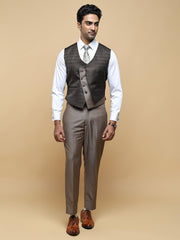 Men’s Textured Peak Collar Suit Set