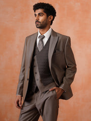 Men’s Textured Peak Collar Suit Set