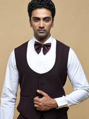 Men’s Maroon Textured Shawl Collar Suit Set