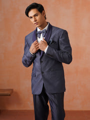 Men’s Grey Sequence Shawl Collar Suit Set