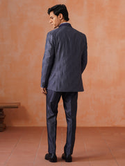 Men’s Grey Sequence Shawl Collar Suit Set