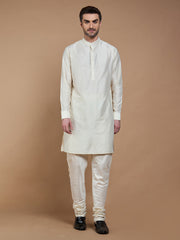 Peach Embroidered Achkan