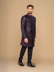 Neumen Dark Maroon Men Achkan