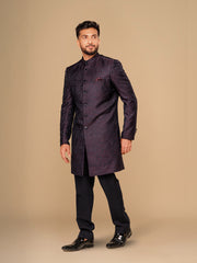 Neumen Dark Maroon Men Achkan