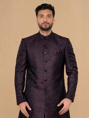 Neumen Dark Maroon Men Achkan