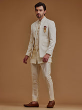 Self Designed Cream Achkan