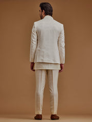 Self Designed Cream Achkan