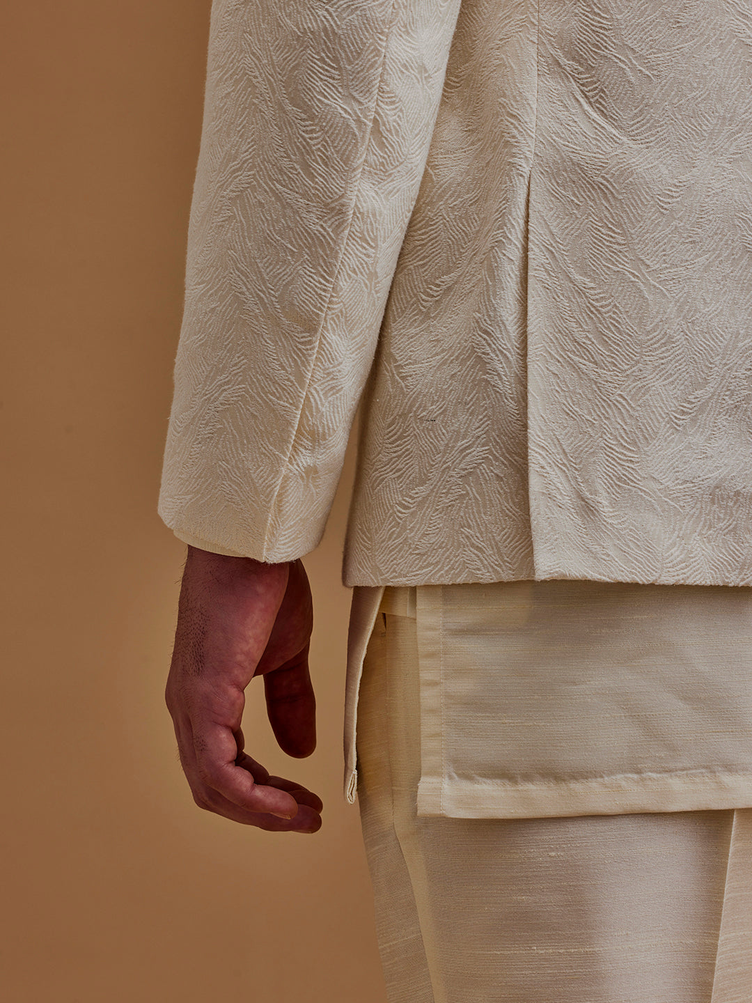 Self Designed Cream Achkan