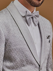 Single Breasted Textured Grey Suit
