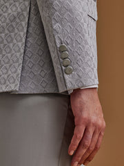 Single Breasted Textured Grey Suit