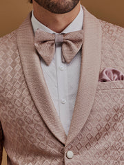 Single Breasted Textured Coral Suit