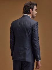 Single Breasted Textured Grey Suit