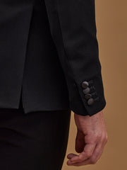 Solid Black Single Breasted Suit