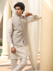 Elegant Grey Nehru Jacket for Men – Classic Ethnic & Semi-Formal Wear