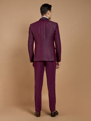 Wine Textured Casual Wear Suit