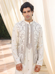 Classic Ivory Kurta Pajama with Embroidered Waistcoat