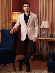 Textured Peach Formal Jacket for Men – Smart Casual & Semi-Formal Wear