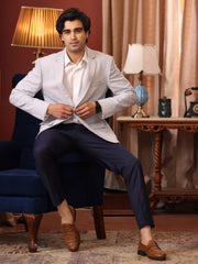 Textured Light Blue Formal Jacket for Men – Smart Casual & Semi-Formal Wear