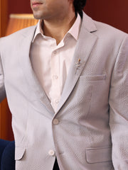 Textured Light Blue Formal Jacket for Men – Smart Casual & Semi-Formal Wear