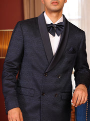 Classic Navy Double-Breasted Dinner Suit with Satin Lapels
