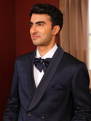 Classic Navy Double-Breasted Dinner Suit with Satin Lapels