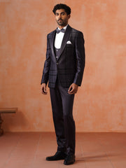 Men’s  Grey Shawl Collar Suit Set