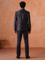 Men’s  Grey Shawl Collar Suit Set