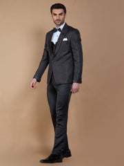 Black Textured Casual Wear Suit