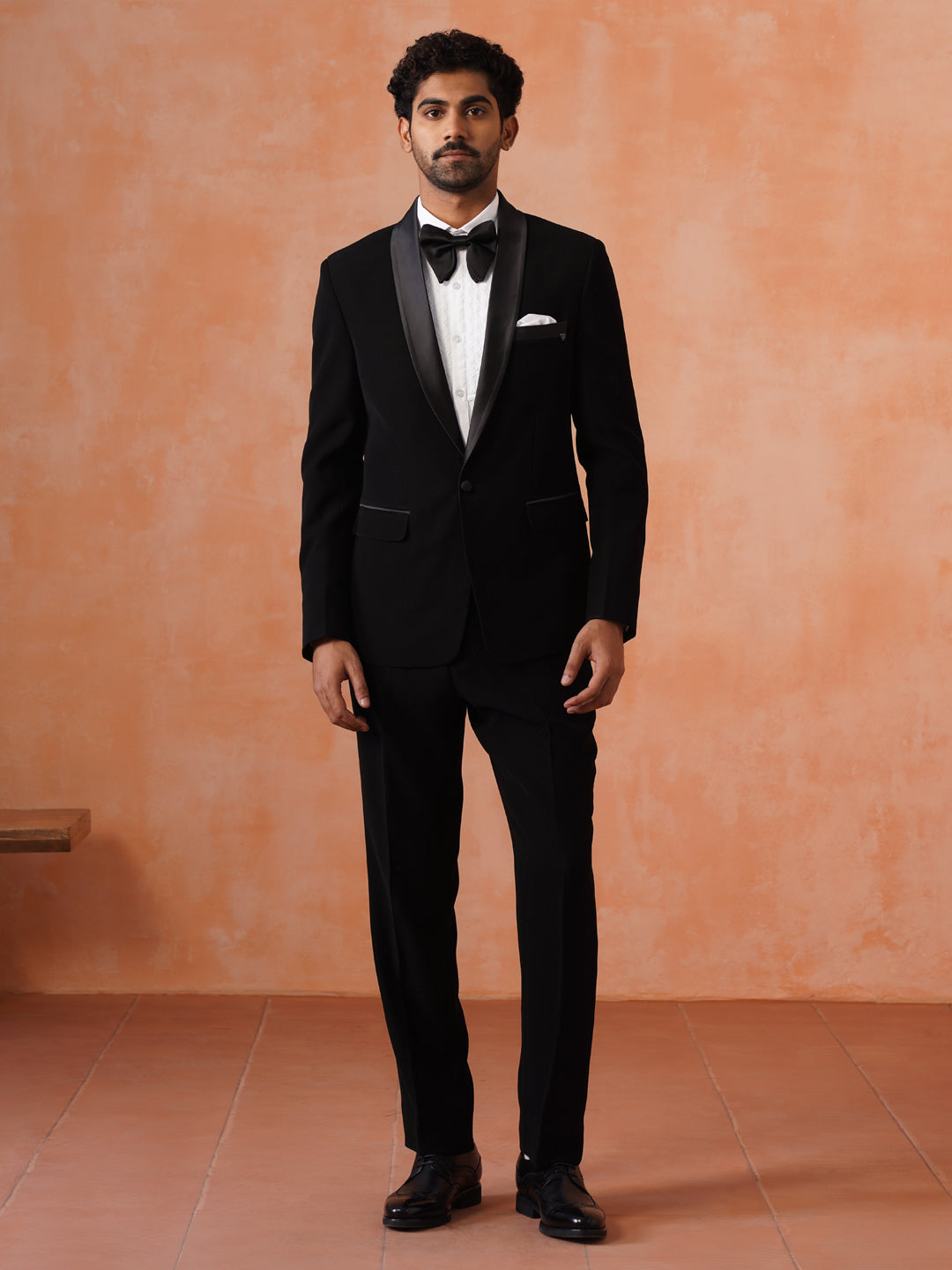 Solid Black Single Breasted 2 Piece Suit