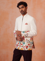 Floral Jacket With Zip Deatils