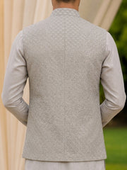 Classic Grey Nehru Jacket – Festive & Wedding Wear