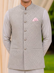 Classic Beige Nehru Jacket – Festive & Wedding Wear