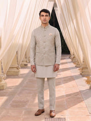 Classic Beige Nehru Jacket – Festive & Wedding Wear