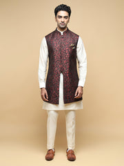 Men’s Kurta, Trouser & Long Waistcoat Set