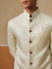 Men’s Pastel Green Long Waistcoat & Trouser Set