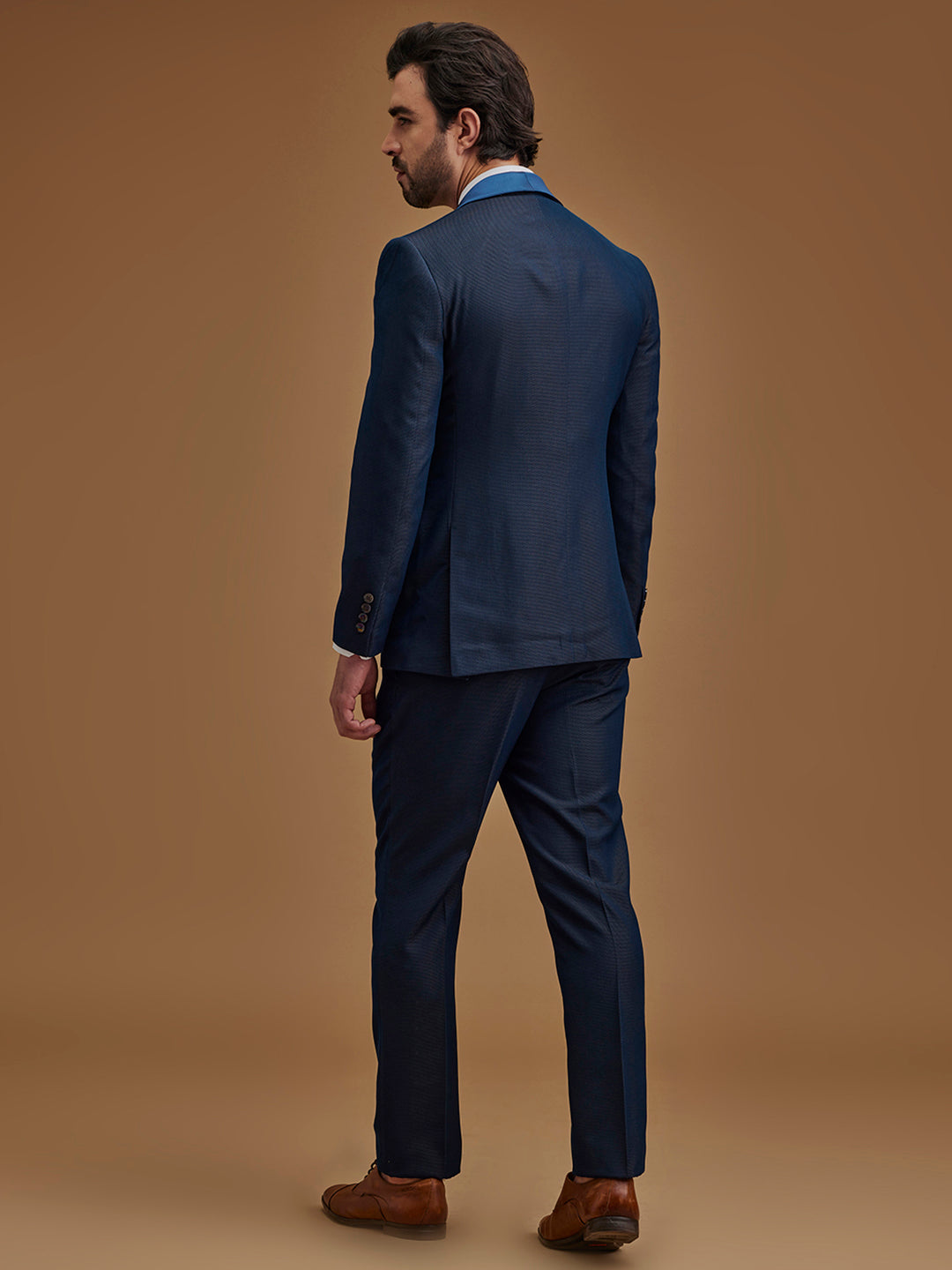 Double Toned Textured Two Piece Suit