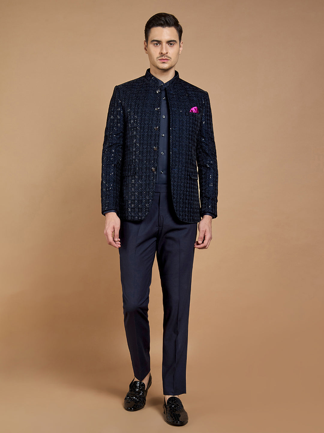 Mandarin Collar Bandhgala 2-Piece Suit