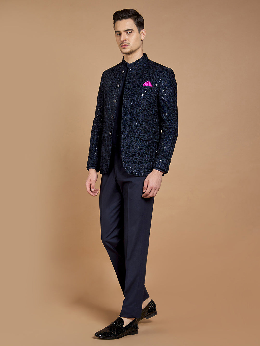 Mandarin Collar Bandhgala 2-Piece Suit