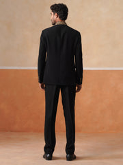 Black Embroidered Indo Western 2-Piece Bandhgala