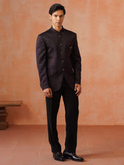 Men Maroon 3-Piece Bandhgala Set