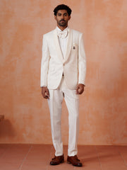 Men’s Embroidered Shawl Collar Suit Set