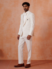 Men’s Embroidered Shawl Collar Suit Set