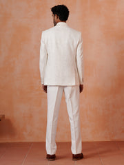 Men’s Embroidered Shawl Collar Suit Set