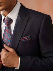 Men’s  Grey Textured Peak Collar Suit Set