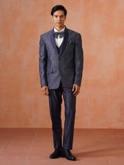 Men’s  Grey Sequence Shawl Collar Suit Set