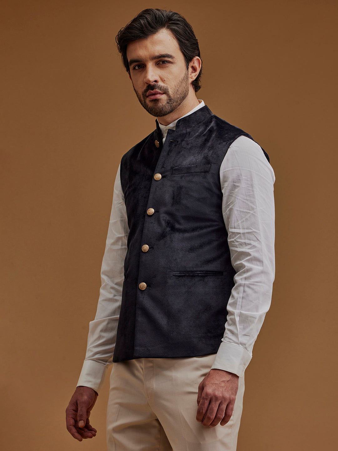 Solid Velvet Bundi