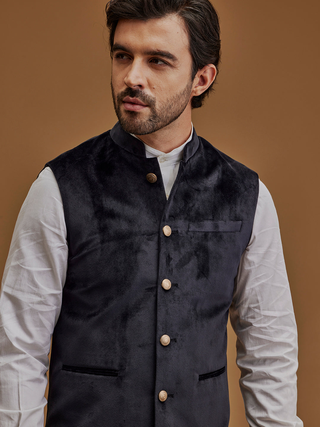 Solid Velvet Bundi