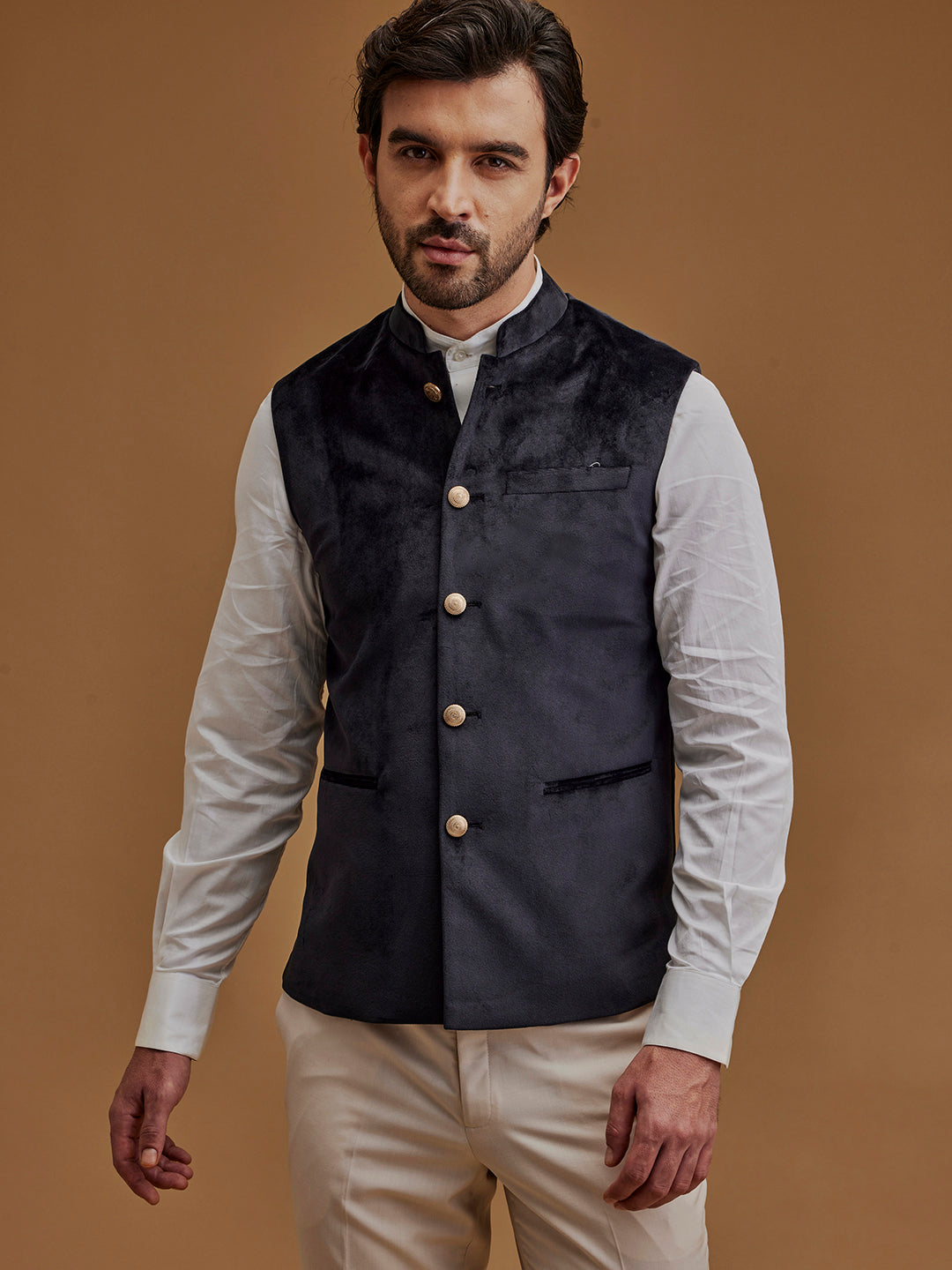 Solid Velvet Bundi